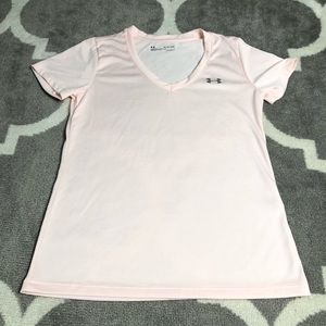 Under Armour Shirt UA Womens XS Pink Heatgear Athletic Workout Top